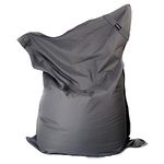 Norka Living Extra Large Bean Bag Chair Grey (Filled) for Indoor and Outdoor use in a Easy to Clean PVC Fabric, Ideal for Teens, Kids and Adults