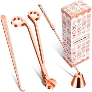 Calary Candle Wick Trimmer Candle Snuffer & Candle Accessory Set (Rose Gold)