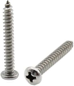 50 PCS Self-Tapping Screws, TTZEZE Stainless Steel Round Pan Head Phillips Cross Wood Screws for Desk Table Chair Cabinet Closet Drawer Fence (M4x50mm)