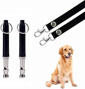 BMHNOONE Dog Whistle to Stop Barking, Adjustable Pitch Ultrasonic Training Tool Silent Bark Control for Dogs-2 Free Lanyard Strap with Pack of 2 PCS Pet Whistle