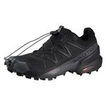 SALOMON Men's Speedcross 5 Trail Running Shoe, Black Black Phantom, 8.5 UK