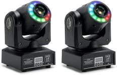Areyourshop 2PCS 100W Moving Head Disco Lights with 8 Colors & 8 Patterns, RGBW DMX512 Diptych Color, High Brightness Party Lights for Clubs, Festivals