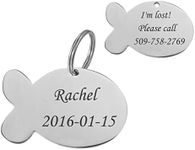 Valyria Personalized Stainless Steel Fish Shape Pet Id Tags - Silver