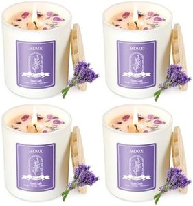 AOOVOO Lavender Candles Set for Women - 4 Pack Candles for Home Scented, Aromatherapy Candle with Crystals Inside, 28 oz 200 Hour Long Lasting, Birthday Gifts Mothers Day Candle for Women Mom