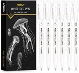 HNIHUY White Gel Pens,1mm, 0.8mm Fi