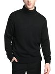 KALLSPIN Men’s Wool Blend Relax Fit Turtle Neck Sweater Pullover (Black, S)