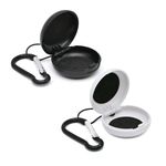 LICQIC 2 Pcs Earplug Case, Ear Plug Carrying Cases Portable Loop, with Travel Keychain for Travel, Outdoor Activities, Keychain, Earbud Storage (Black+White)