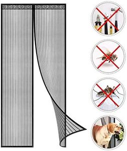Coedou Cortina Mosquitera Magnética para Puertas, Magnético Puerta de la Pantalla de Insectos, protección de Insectos Mosca Cortina (Negro, 80 x 210 cm)