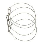 Bayyee 25.5" Stainless Steel Dj Stage Light Safety Rope Cable Security Wire Lanyard Sling for Heavy duty Light Lamp, MAX 110 Pound,4 Pack Silver