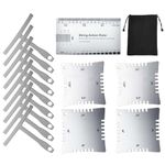 TIMESETL Guitar Fingerboard Fretboard Measuring Tool Set with 4 Guitar Notched Radius Gauges, 9 Understring Radius Gauge Luthier Tools and String Action Ruler Gauge Tool for Guitar and Bass Setup