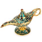 BTSKY Legend Aladdin Lamp Magic Genie Light with Gift Box - Exquisite Retro Aladdin Magic Genie Light, Vintage Home Office Decoration Tabletop Decor Crafts (Green)