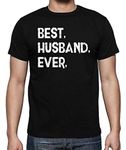 Funchious Best Husband Ever Funny Dad Premium Men's T-Shirt (Black, Large)