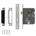 Decoranddecor Bathroom Mortice Lock - 3inch / 76mm - Polished Chrome - Fire Rated - UKCA & CE Approved