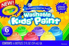 CRAYOLA Washable Glitter Paint - Assorted Colours (Pack of 6) | Add Some Extra Sparkle to Your Arts & Crafts! | Ideal for Kids Aged 3+