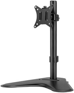 Artiss 32'' Single Monitor Arm Stand, Heavy Duty Computer Monitors Riser Mount TV Freestanding Mounts Bracket Holder Home Office Desk Accessories, Adjustable 360° Swivel with Plate Black