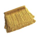 Yalulu 10 Meters 10 Wide Lace Fringe Trim Tassel Fringe Trimming for DIY Latin Dress Stage Clothes Accessories Lace Ribbon (Gold)