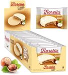 Fiorella Crunch Wafer Cookies, White Chocolate Covered Crispy Thin Crunch Wafers with Hazelnut Cream Filling, Chocolate Biscuits, 18 Individually Wrapped Snacks, Pack of 1