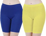 Buy That Trendz Women's Cycling Shorts (2578D6-RBlu Combo 2 Shorts LYlw/M_Royal Blue-Lemon Yellow_M)