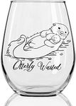 DYJYBMY Otterly Wasted Wine Glass, Otter Funny Wine Glass, New Mom Gift, Otter Gifts, Top Birthday Present Ideas from Husband, Son, Daughter, Gag Gift Idea for Her from Son, Daughter, Kids