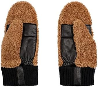 Surblue Winter Women Mittens Lamb Fleece Wool Glover with Non-slip Plam Patch(Camel, One Size)