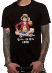 One Piece Official Licensed Merchandise Monkey D. Luffy Peace Unisex T-Shirt Tee (Small) Black