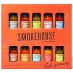 Smokehouse by Thoughtfully, Gourmet Hot Sauce Gift Set, Flavors Include Mango Habanero, Buffalo, Bacon Cayenne, Smoky Bourbon, Fire Jalapeño and More, Hot Sauce Variety Pack, Set of 10