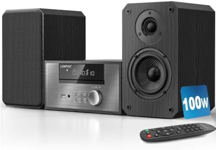 Home CD Stereo Shelf System,100W Hi-Fi Bookshelf Speskers System