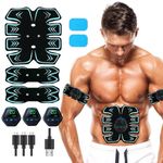 Abs Trainer, Muscle Stimulator, EMS Muscle Stimulator fitness electric stimulators, Full-body Workout Stimulator, Abs Muscle Stimulator For Men And Women With 2 Gel Pads, 10 Modes 20 Intensities