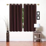 Parda Sansar Polyster Solid Long Crush Plain Window Curtains, 5 Feet, Brown-Set of 2