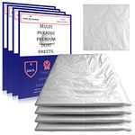 4 Pack Extra Large 4x4m Plastic dust Sheets- Protects Furniture When Painting, Decorating, Durable, Reusable, Foldable, eco Friendly