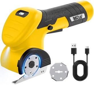 VARAI Cordless Electric Scissors, Fast Charging Rechargeable Cardboard Cutter with Replaceable Blades and Long-Lasting Battery, Effortless Cutting for Cloth, Fabric, Plastic & Leather