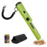 Metal Detector Pinpointer, Professional Waterproof Handheld Pin Pointer Wand, Search Treasure Pinpointing Finder Probe with 9V Battery and LED for Adults, Kids - Green