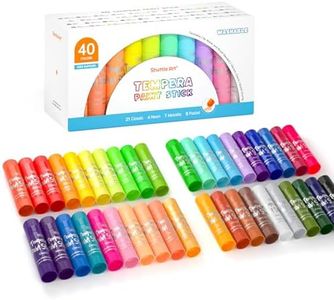 Tempera Paint Sticks, 40 Colors Solid Tempera Paint for Kids, Super Quick Drying, Works Great on Paper Wood Glass Ceramic Canvas