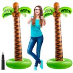 Large Inflatable Palm Trees (Pack Of 2) Giant 5.5 ft. For Summer Outdoor Party Decorations, Beach, Pool, Luau, and Birthday Party's