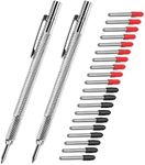 guti-more GUTIMORE 2 Pack Tungsten Carbide Scriber with Magnet, with Extra 20 Replacement Marking Tip,Scribe Tool,Etching Engraving Pen for Glass/Ceramics/Metal Sheet