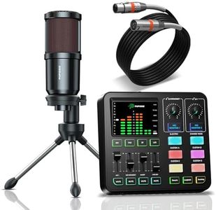 PUPGSIS Podcast Equipment Bundle, Audio Mixer with XLR Dynamic Microphone, Pro-preamp, Bluetooth 5.3, All-in-One Gaming Equipment Set for Podcast Recording, Live Streaming, Video Vocals, PC, Phone, DJ