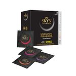 SKYN Unknown Pleasure Condoms Pack of 42 & 5 Senses Pack of 5 / Skynfeel Latex Free Condoms for Men, 6 x Intense Feel, 18 x Cocktail Flavoured, 6 x Tingling, 6 x Warming, 6 x Cooling