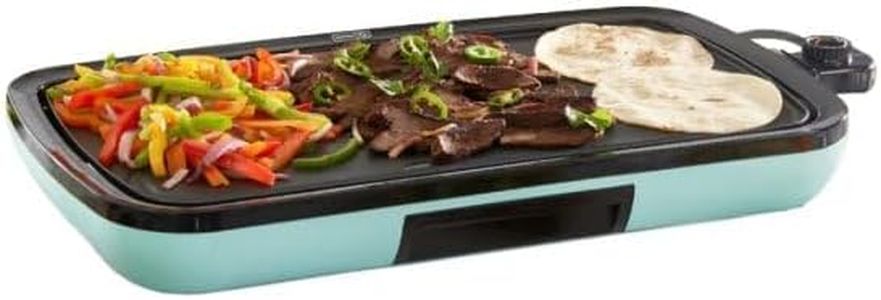 Dash Portable Large Electric Pan for Cooking | 50x26 cm | Ideal as Electric Dosa Tawa, frying pan, Pancake Maker | Temperature Control | Aqua