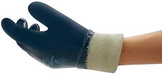 Ansell ActivArmr 27-602 Heavy Duty Work Gloves, Abrasion and Cut Resistant Nitrile Coating, Waterproof and Oil Repellent, Extra-Tough Safety Gloves for Professionals, Blue, Size L (12 Pairs)