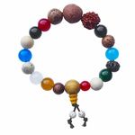 EDMIRIA Tibetan Mala Bodhi Seed Wrist Mala From Bodh Gaya Nepal Phoenix Eye Bodhi Natural Bodhi Bracelets Buddha Beads Hand String Men Women Prayer Japa mala. (18 Bodhi Seed Adjustable)