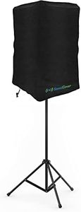 15 Inch PA/DJ Lightweight Powered Speaker Cover Bag in Black for Stand Mounted Speakers - Over the top fit, Water Resistant (not Waterproof), 50 UV Protection - Check Dimensions Before Ordering!