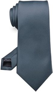 RBOCOTT Charcoal Tie Formal Silk Necktie for Men (Charcoal)
