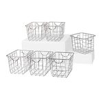 Spectrum Diversified Wire Pet, Toy, Office, Dorm Storage Bin Organizer, Basket, Mini, Pack of 6, Industrial Gray