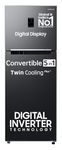 Samsung 385 L, 2 Star, Convertible 5-in-1 Digital Inverter, with Display Frost Free Double Door Refrigerator (RT42C5532BX/HL, Luxe Black, 2024 Model)