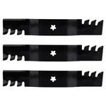 IWIWE 532187255 Mulching Lawnmower Replacement Blades Compatible with 54" Deck Husqvarna,Craftsman,Poulan 532187255,187254,32187255,532187256 (Black,Set of 3)