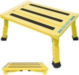 Marudina Large Platform RV Steps, 3-Level Adjustable Height Aluminum Folding Step Stool, Light Folding Anti-skidding RV Step, Supports Up to 1,000 lb (17.5" X 13.5" Large Platform)