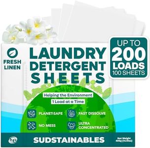 Eco Friendly Laundry Detergent Sheets (100 sheets 200 loads) Laundry Sheets - Plant based Free and Clear Laundry Strips for HE machine, travel, home clothes washing (Fresh Linen)