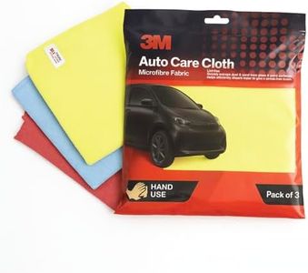 3M Car Care Microfiber Cloth (3 Pieces) | Non-Scratching Cloth for Exterior, Interior and Glass | Absorbent Microfiber Technology, 200 GSM, Multicolor