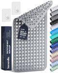 Bathtub Mat Non Slip 35x16 - homerella® Bath Mat Incl. Hooks for Drying, Extra Long, 100% BPA Free, Shower Mat Non Slip Anti Mold, Machine Washable, Shower Mats for Inside Shower Mildew Resistant