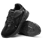 FitVille Womens Extra Wide Fit Trainers Ladies Walking Running Shoes Comfortable Sneakers for Flat Feet Plantar Fasciitis Jet Black